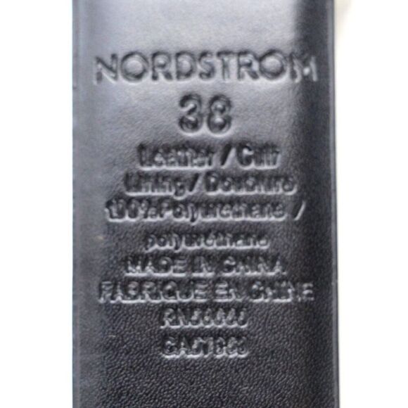 Nordstrom BLACK BROWN REAL LEATHER 1 1/8"Wd REVERSIBLE CASUAL DRESS BELT 38 (13M - Picture 14 of 16